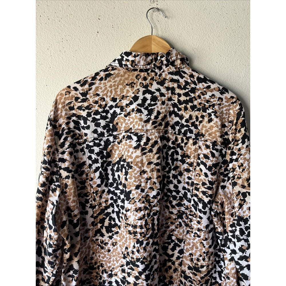 Ruby Rd. Collared Linen Brown Black Button Down N… - image 11